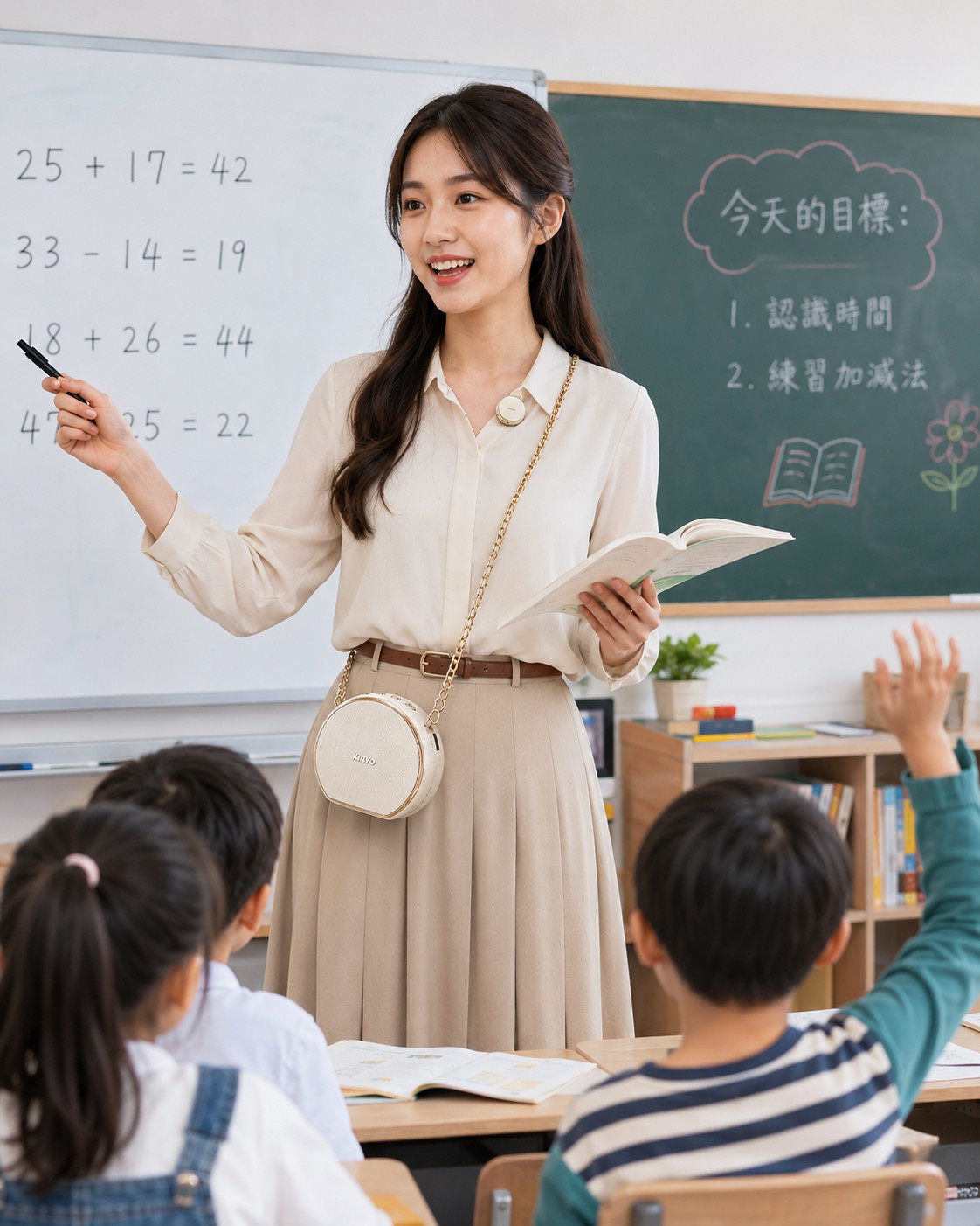 教师使用金运M20扩音器进行课堂讲解